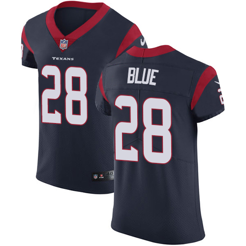 Nike Texans #28 Alfred Blue Navy Blue Team Color Men's Stitched NFL Vapor Untouchable Elite Jersey